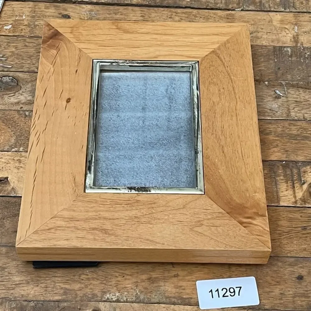 Photo Frame Natural Wood Metal 4 x 6